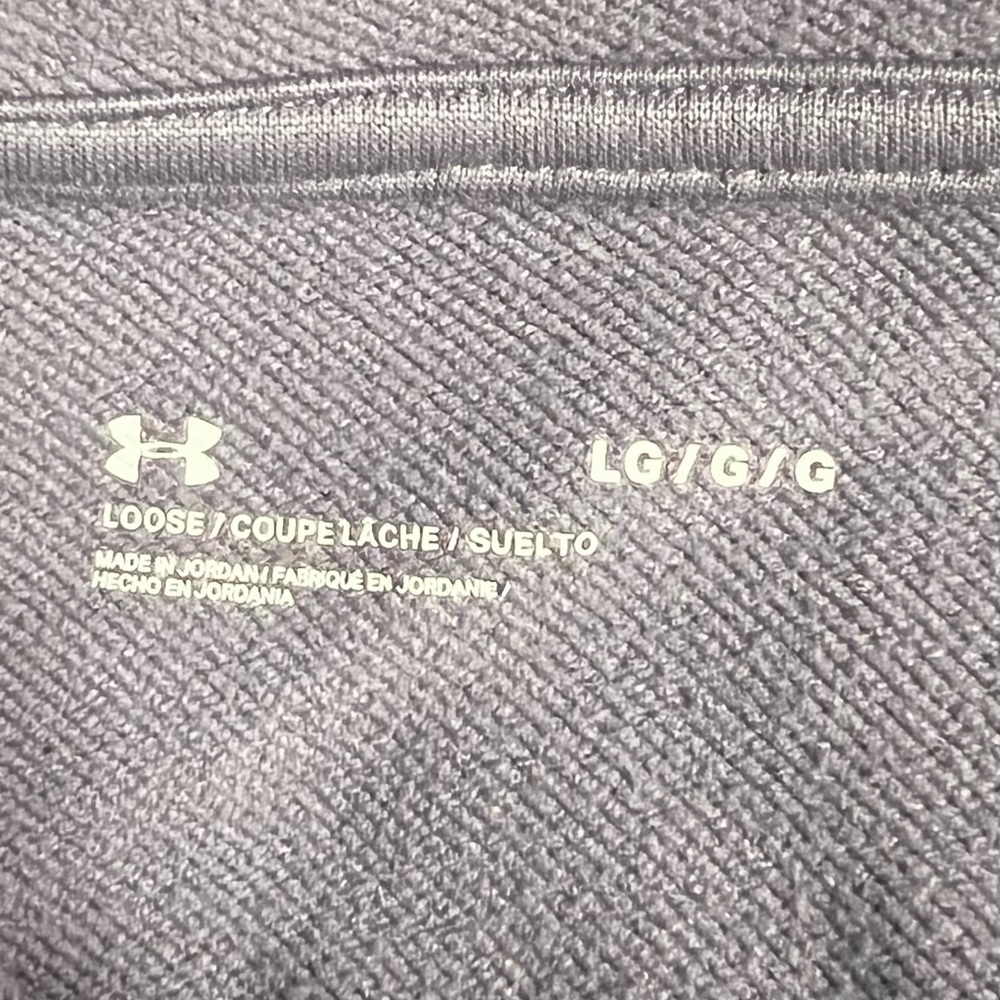 Under Armour Women Terry Crop Long Sleeve Hoodie L Purple Gray Casual Athleisure - Picture 8 of 11